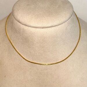 Yellow Gold Tone Thin Snake Chain Necklace (NWOT)